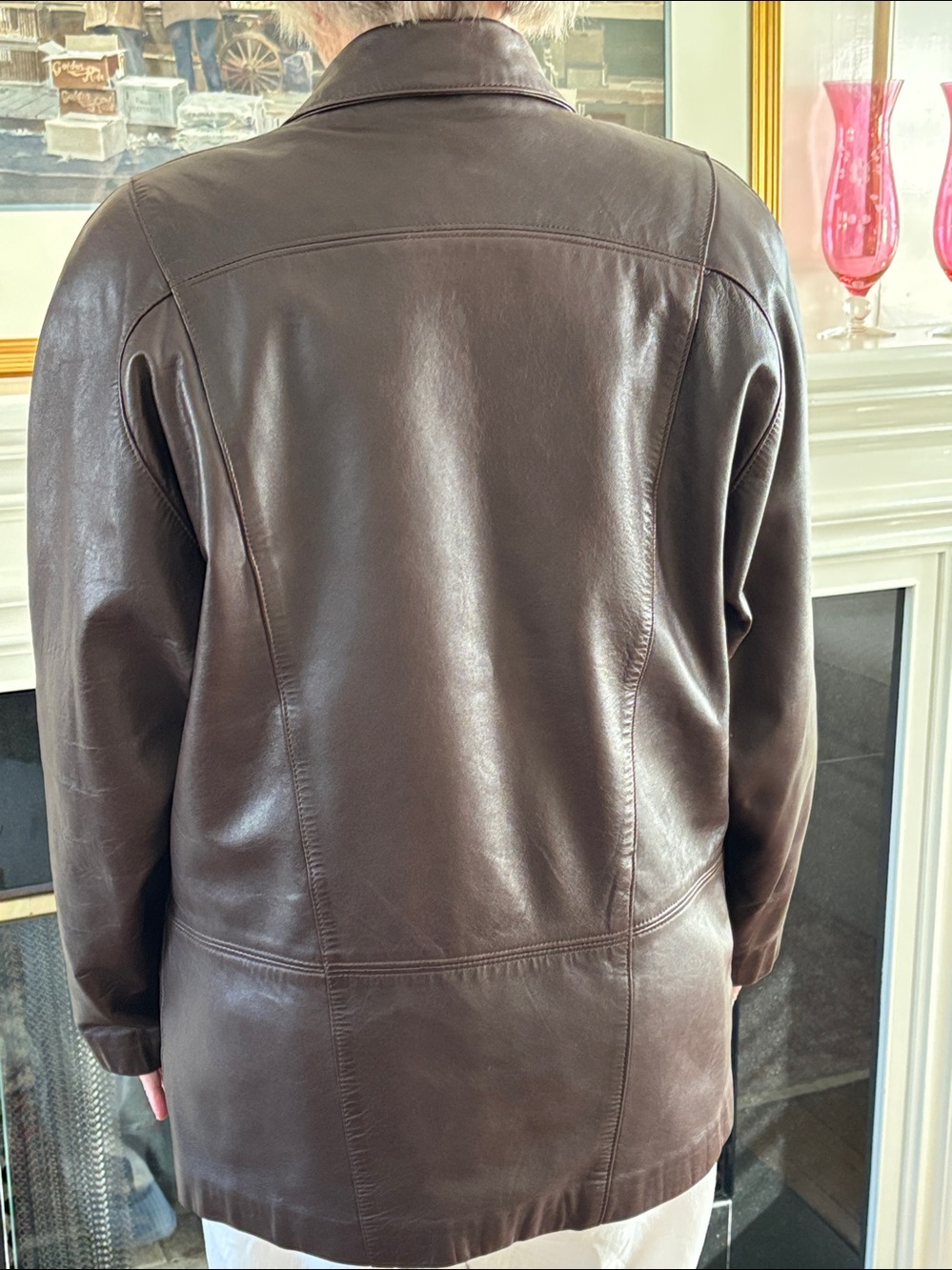 Vintage Gerome Black Label of Barcelona Brown Leather Sheepskin Jacket Size 10 - Picture 3 of 11